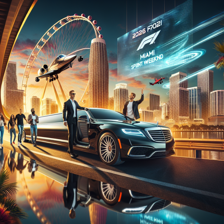 Luxury limousine and jet at Miami F1 weekend