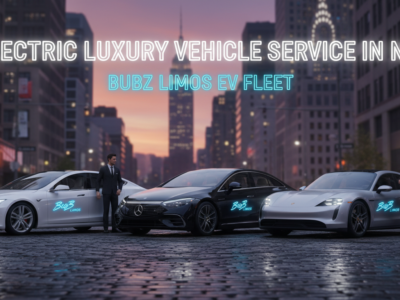Bubz Limos electric luxury car service fleet with chauffeurs in NYC.
