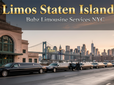 Limos Staten Island: Bubz Limousine Service NYC with city skyline.