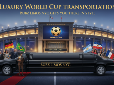 Bubz Limos NYC stretch limousine at a World Cup event.
