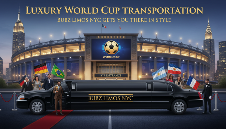 Bubz Limos NYC stretch limousine at a World Cup event.