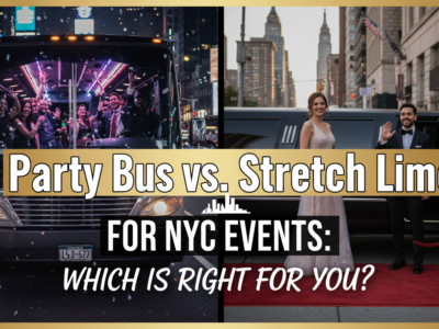 Party bus vs. limo for events in NYC.