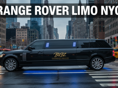 Black Range Rover limousine on a New York City street.