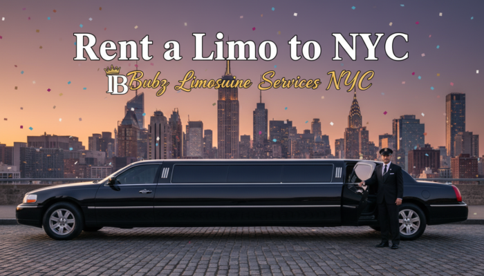 Rent a Limo to NYC with chauffeur and skyline.