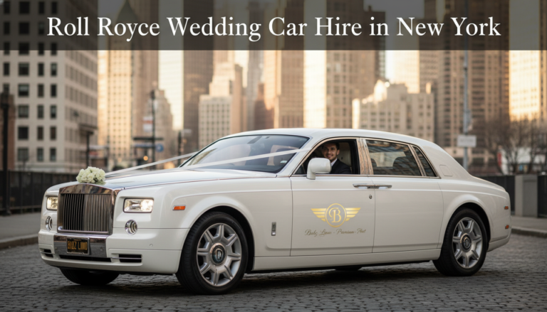 White Rolls Royce wedding car hire with chauffeur in New York.