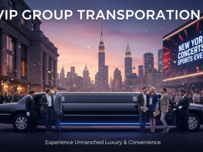 Luxury VIP group transportation limousine in New York City.