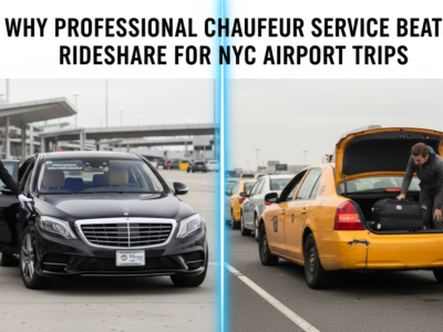 Chauffeur service versus rideshare struggle for airport trips.