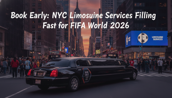 Black limousine in NYC for FIFA World Cup 2026.