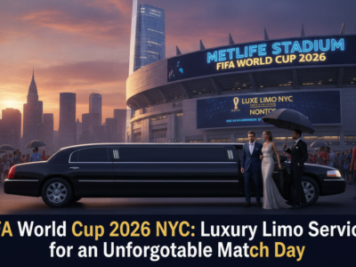 Luxury limousine at MetLife Stadium for FIFA World Cup 2026.