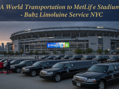 Luxury limousines parked outside MetLife Stadium for FIFA World Cup