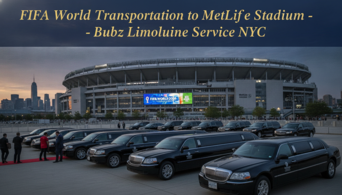 Luxury limousines parked outside MetLife Stadium for FIFA World Cup