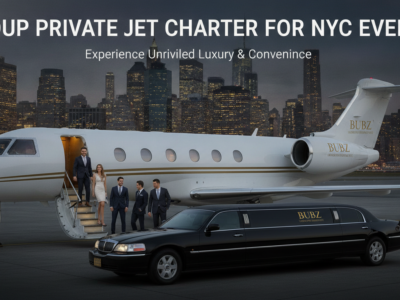 Group private jet charter with limousine service for NYC events