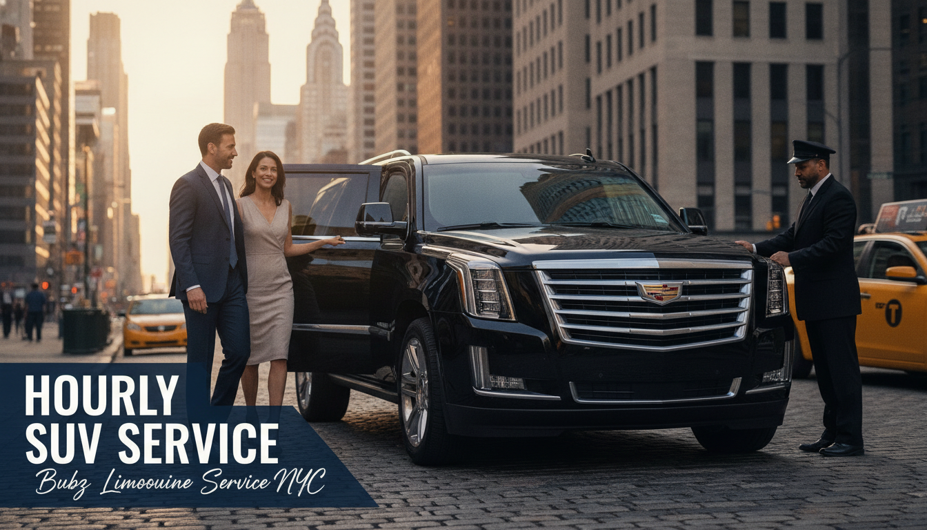 Luxury SUV chauffeur service couple NYC Bubz Limousine