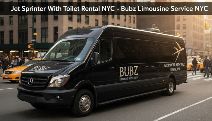 Bubz Limousine NYC jet sprinter van with toilet rental