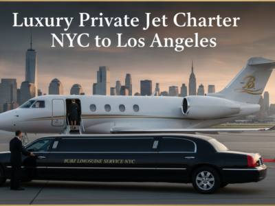 Luxury private jet charter NYC to Los Angeles with limousine service