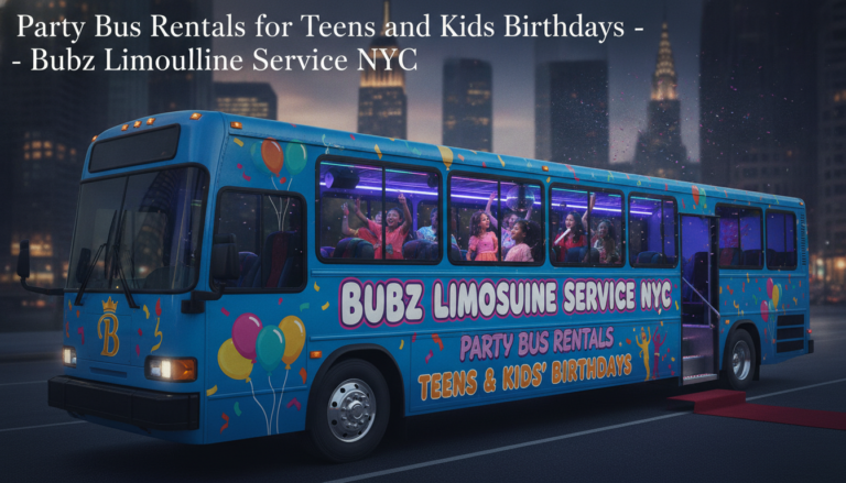 Bubz Limousine NYC party bus for kids and teens birthdays.