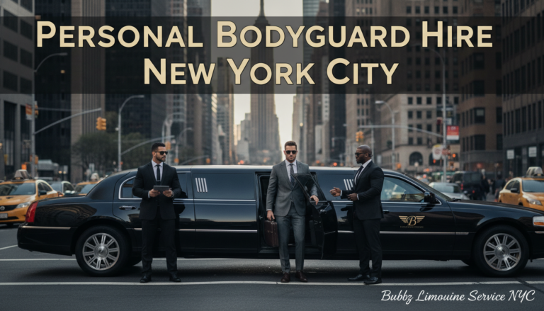 Personal bodyguard hire service with limousine in New York City