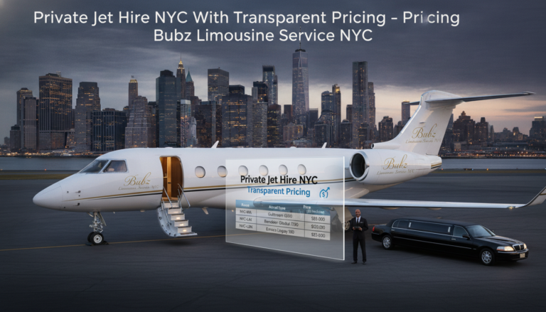 Bubz private jet hire NYC with transparent pricing and limousine