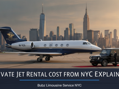 Private jet and luxury SUV on NYC tarmac