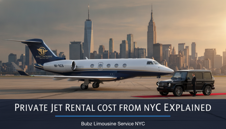 Private jet and luxury SUV on NYC tarmac