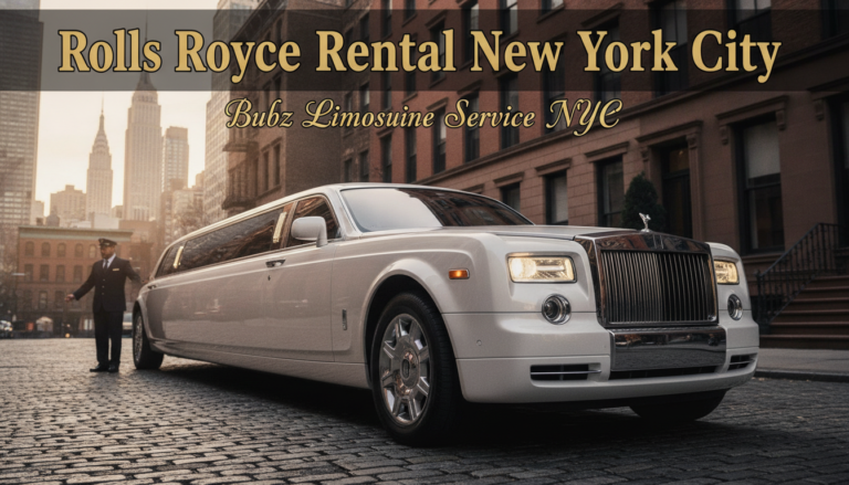 White Rolls Royce stretch limousine rental in New York City