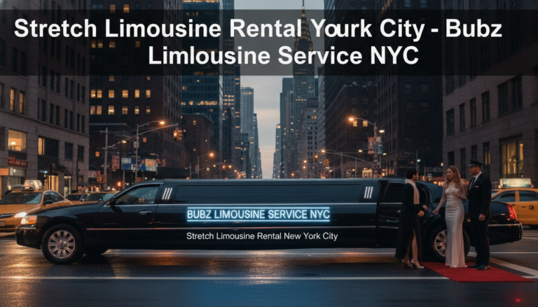 Stretch limousine rental service on New York City streets