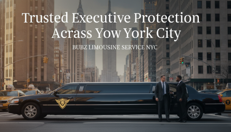Bubz Limousine executive protection service with black stretch limo NYC