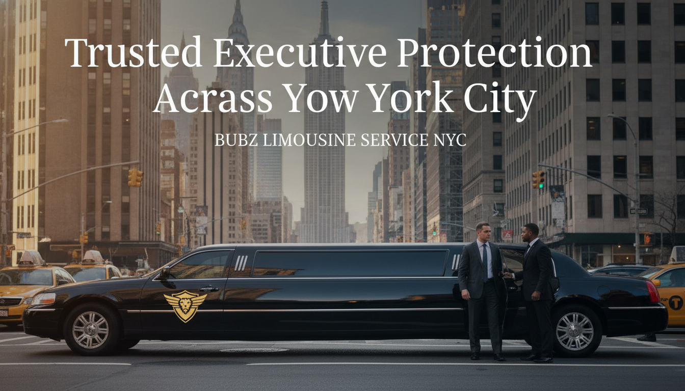 Bubz Limousine executive protection service with black stretch limo NYC
