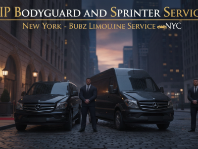 VIP bodyguards with Mercedes SUV and Sprinter van in NYC
