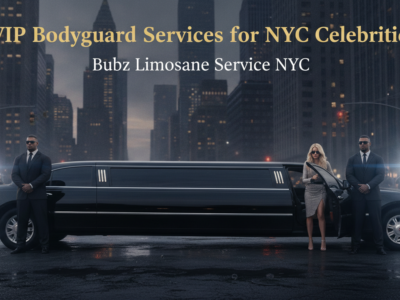 VIP celebrity bodyguard service with stretch limousine in NYC