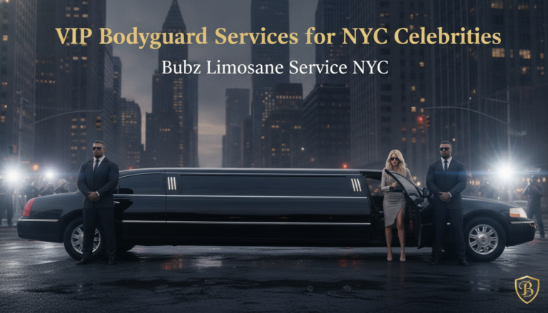 VIP celebrity bodyguard service with stretch limousine in NYC
