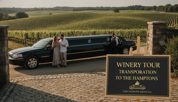 Luxury limousine winery tour transportation to the Hamptons
