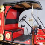 Vintage red and gold circus parade vehicle