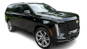Black Cadillac Escalade luxury SUV side view
