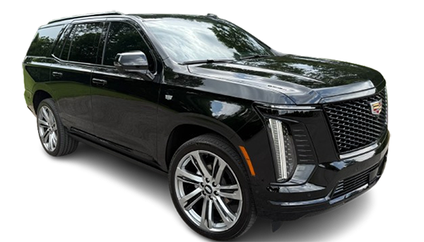Black Cadillac Escalade luxury SUV side view