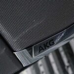 Close-up of AKG car speaker grille