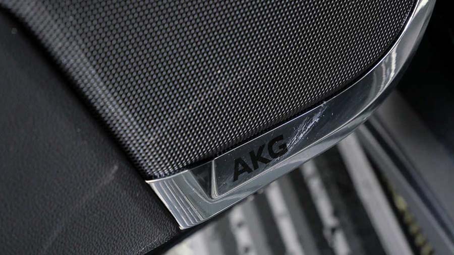 Close-up of AKG car speaker grille