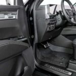 Modern car interior with driver's seat and dashboard