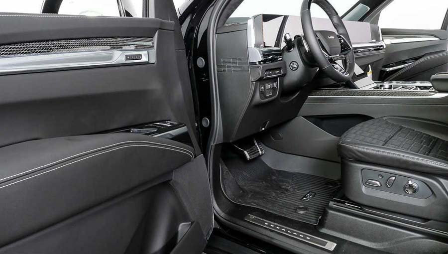 Modern car interior with driver's seat and dashboard
