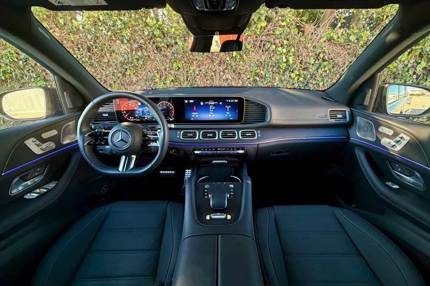 Modern Mercedes-Benz interior with digital dashboard display