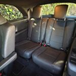Black leather third-row seats inside SUV