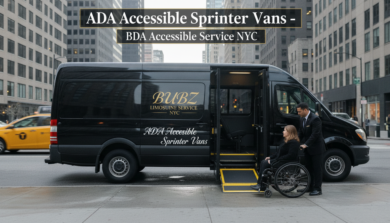 Wheelchair user boarding ADA accessible sprinter van