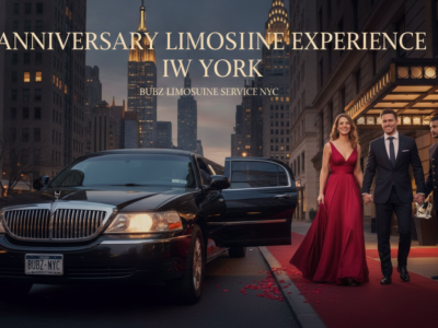 Couple exiting limousine on NYC red carpet