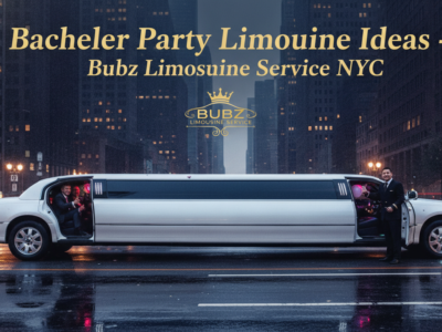 White stretch limousine for bachelor party in NYC