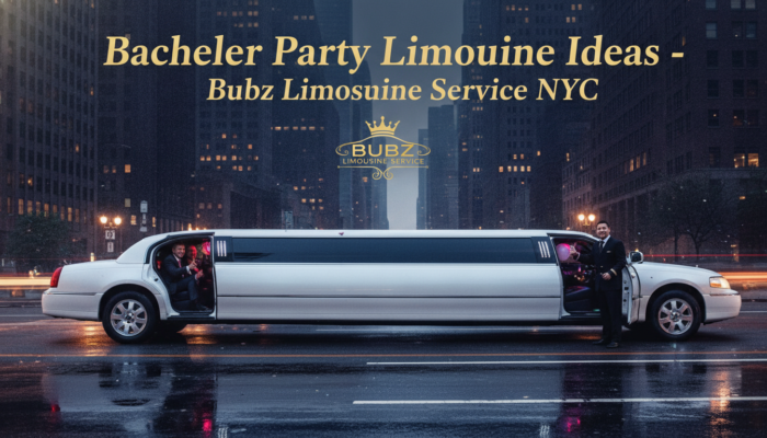 White stretch limousine for bachelor party in NYC