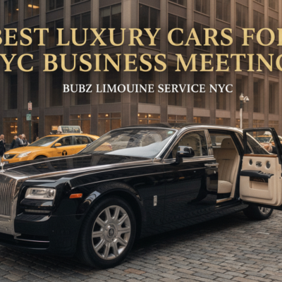 Luxury Rolls-Royce with chauffeur in NYC street