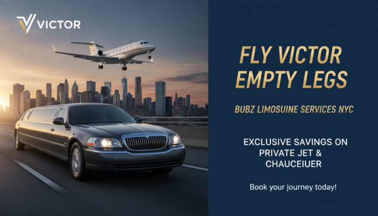 Stretch limousine and private jet over city skyline