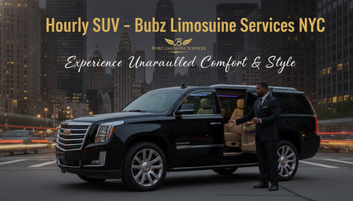 Luxury SUV limousine with chauffeur in NYC