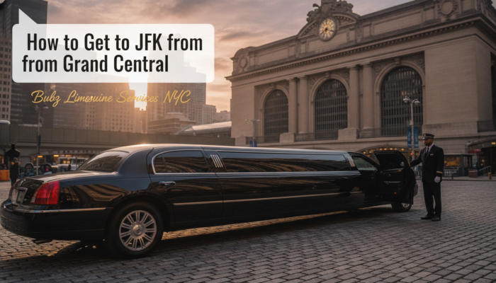 Limousine with chauffeur outside Grand Central Terminal