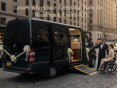 Luxury wheelchair accessible wedding van with ramp in NYC